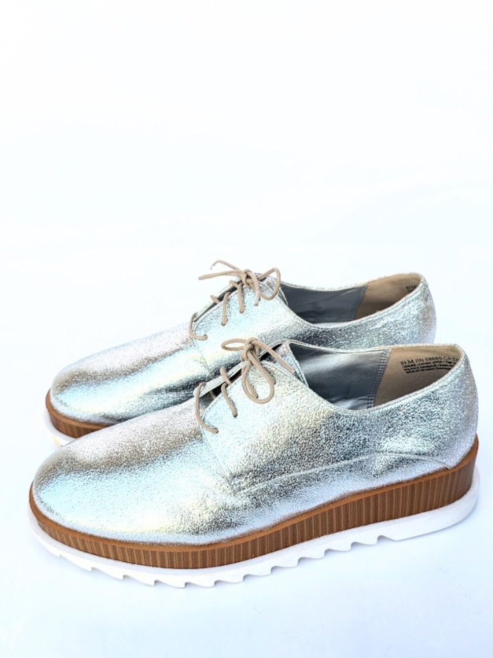 Treasure & Bond Noah Metallic Silver Platform Derby 8.5